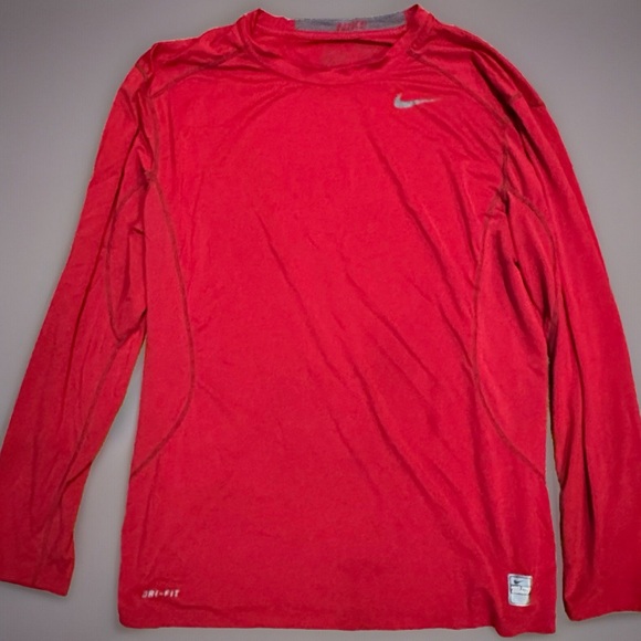 Nike Shirt Mens Large L Pro Combat DRI-FIT Long Sleeve Baseball LS Fitted Core - Picture 1 of 7